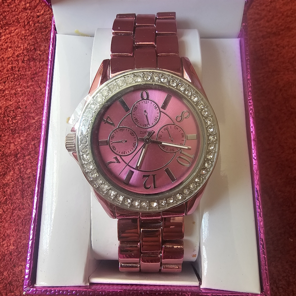 Womens Stainless Steel Pink Watch